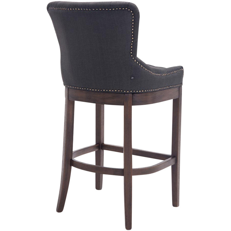 Tabouret de bar gris foncé en tissu...