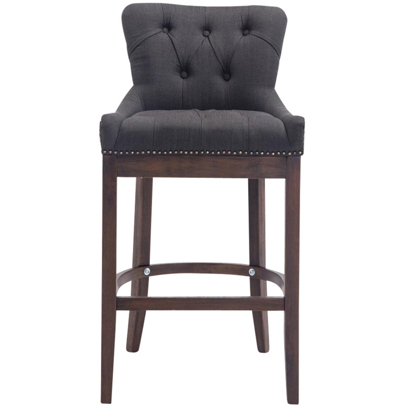 Tabouret de bar gris foncé en tissu...