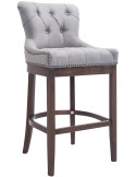 Tabouret de bar gris clair en tissu capitonné 55 x 57 x 109 cm Ardelle