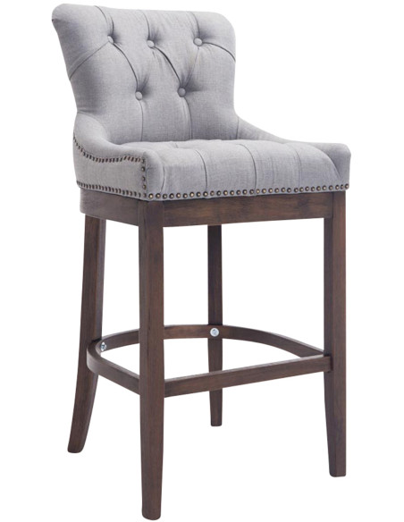 Tabouret de bar gris clair en tissu capitonné 55 x 57 x 109 cm Ardelle