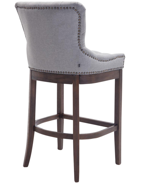 Tabouret de bar gris clair en tissu capitonné 55 x 57 x 109 cm Ardelle
