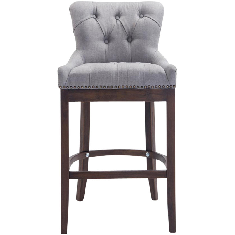 Tabouret de bar gris clair en tissu...