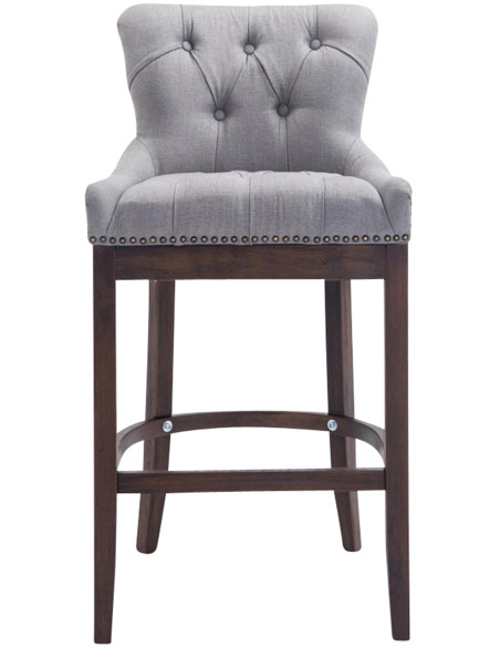 Tabouret de bar gris clair en tissu capitonné 55 x 57 x 109 cm Ardelle