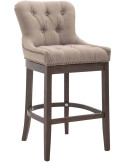 Tabouret de bar taupe en tissu capitonné 55 x 57 x 109 cm Ardelle