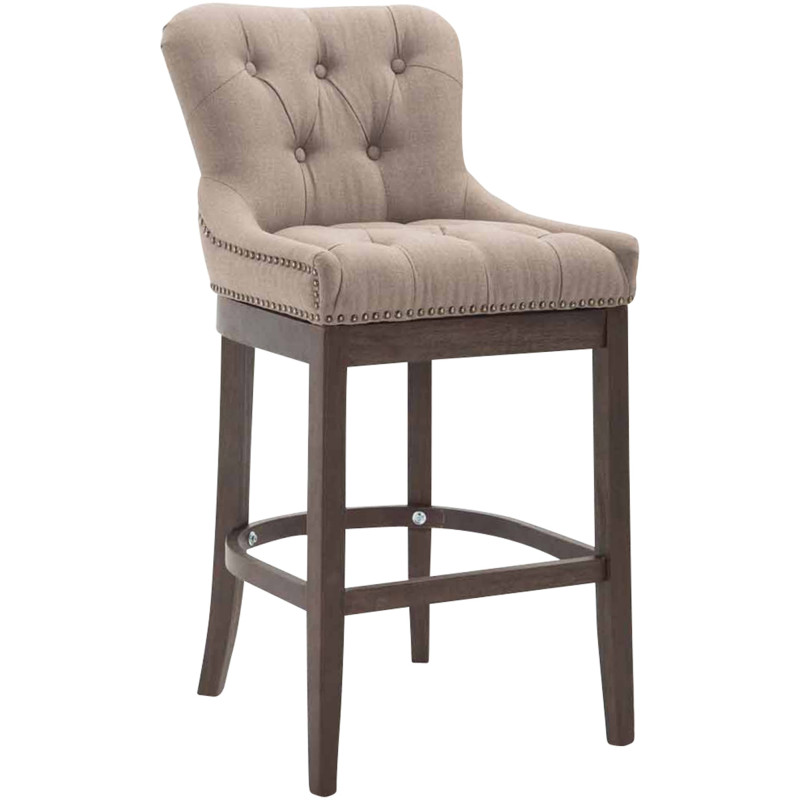 Tabouret de bar taupe en tissu...