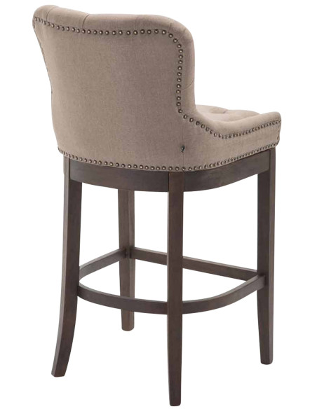 Tabouret de bar taupe en tissu capitonné 55 x 57 x 109 cm Ardelle