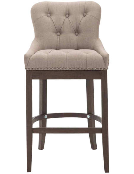 Tabouret de bar taupe en tissu capitonné 55 x 57 x 109 cm Ardelle