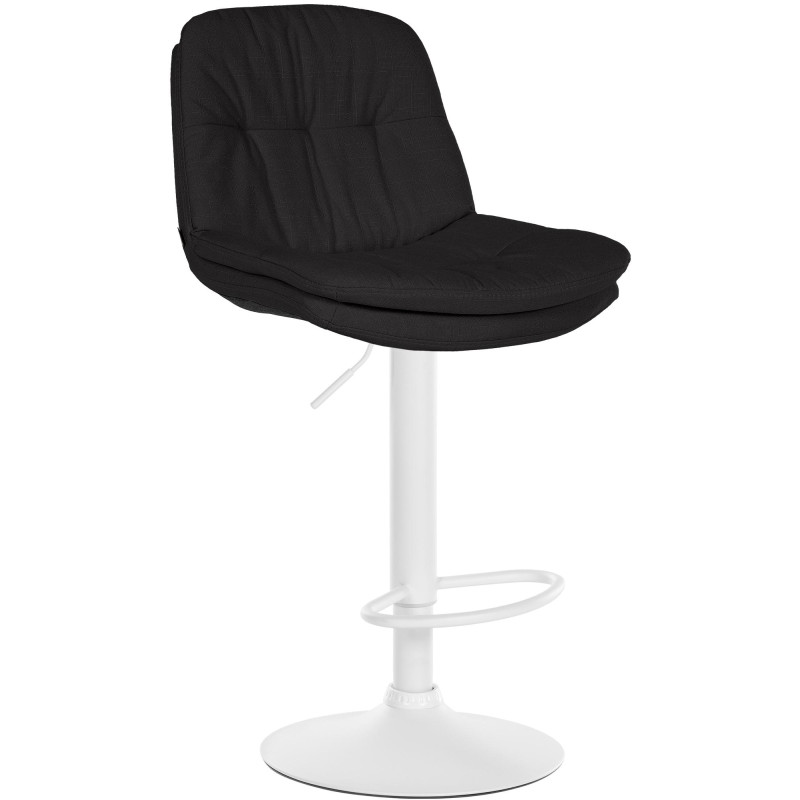 Tabouret de bar réglable tissu noir...