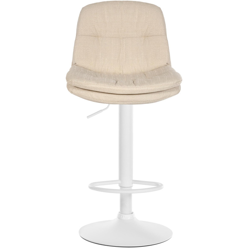 Tabouret de bar réglable tissu crème...