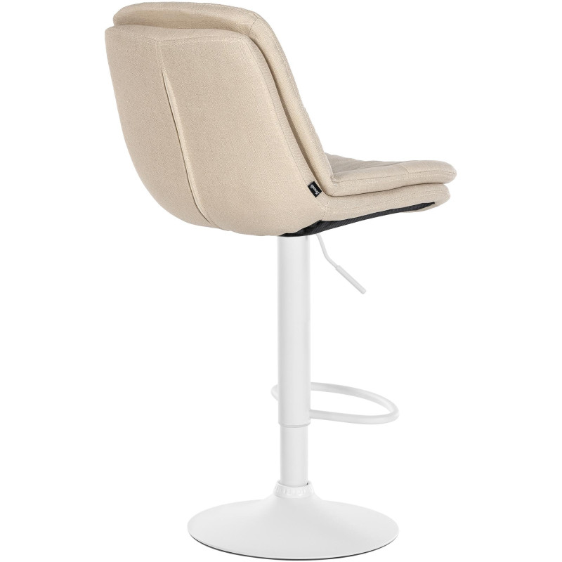 Tabouret de bar réglable tissu crème...