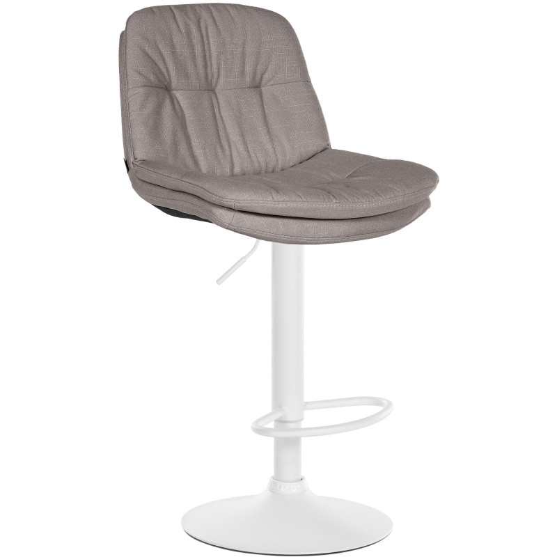 Tabouret de bar réglable tissu gris...
