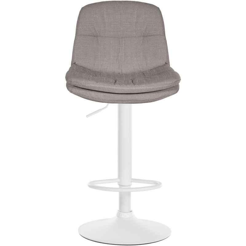 Tabouret de bar réglable tissu gris...