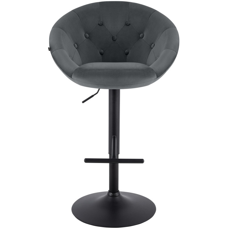 Tabouret de bar réglable velours gris...
