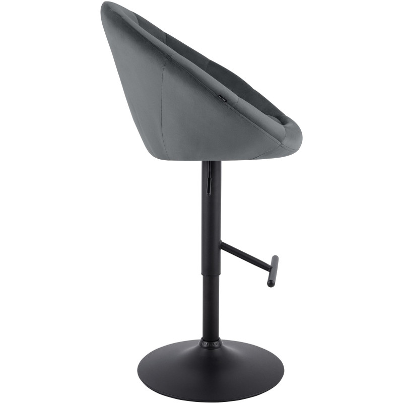 Tabouret de bar réglable velours gris...
