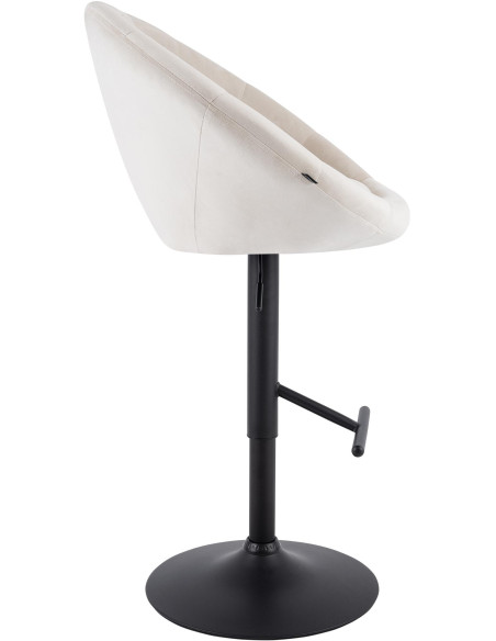 Tabouret de bar réglable velours crème pied noir Marceau