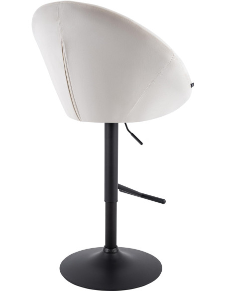 Tabouret de bar réglable velours crème pied noir Marceau