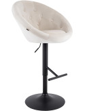 Tabouret de bar réglable velours crème pied noir Marceau