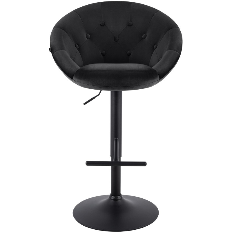 Tabouret de bar réglable velours noir...