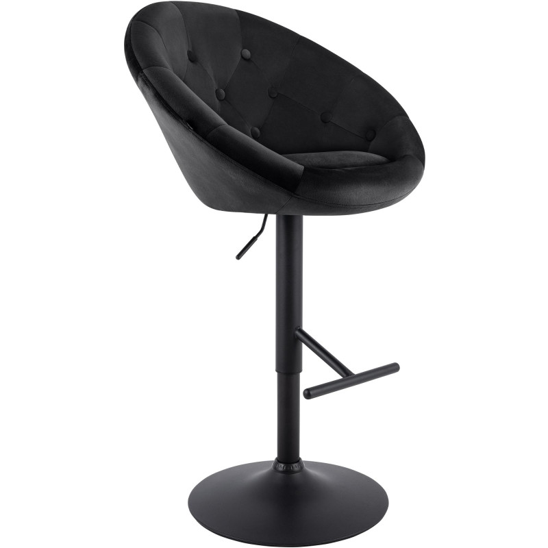 Tabouret de bar réglable velours noir...