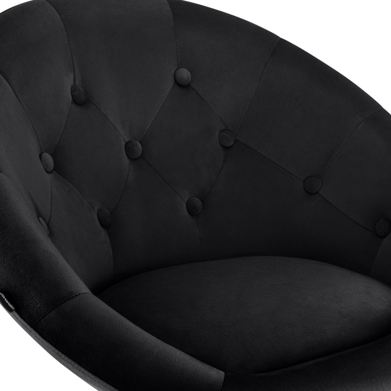 Tabouret de bar réglable velours noir...