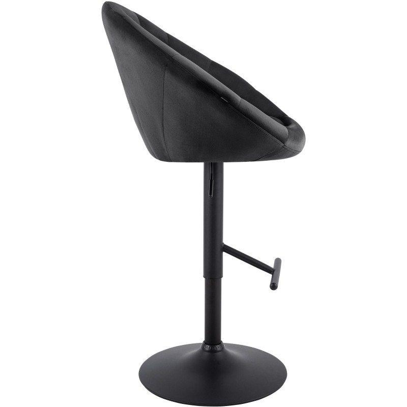 Tabouret de bar réglable velours noir...