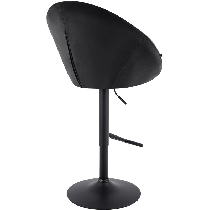 Tabouret de bar réglable velours noir...
