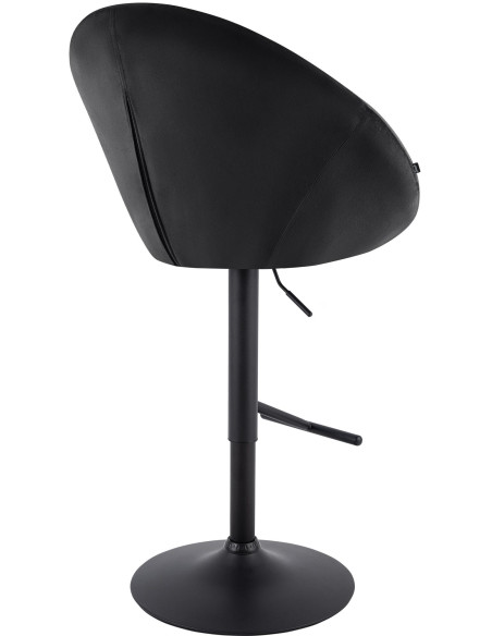 Tabouret de bar réglable velours noir pied noir Marceau