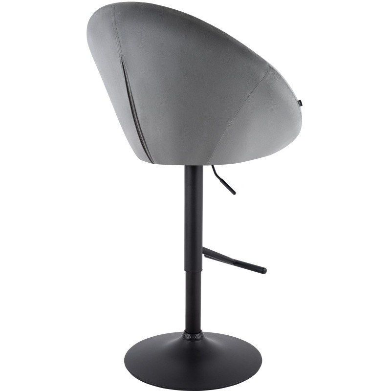 Tabouret de bar réglable velours gris...