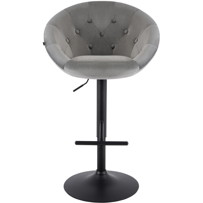 Tabouret de bar réglable velours gris...