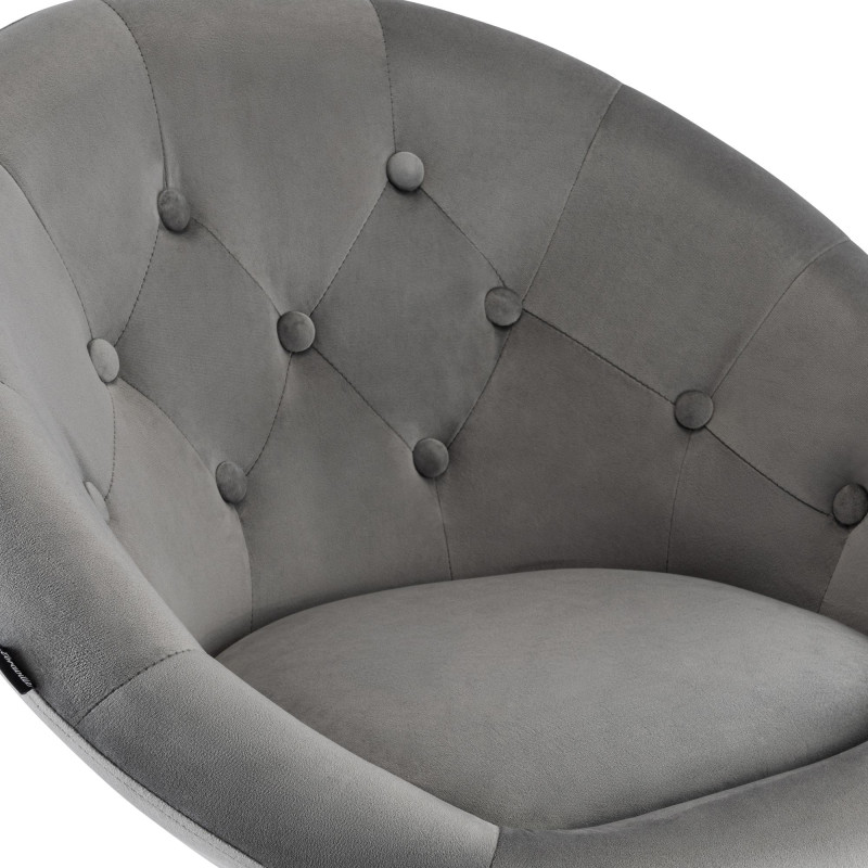 Tabouret de bar réglable velours gris...