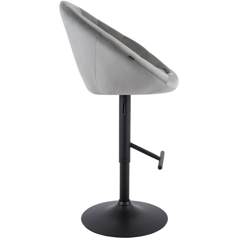 Tabouret de bar réglable velours gris...