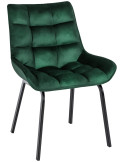 Chaise de salle à manger velours vert Élia