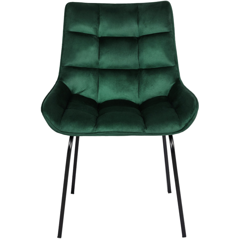 Chaise de salle à manger velours vert...