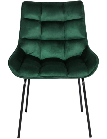 Chaise de salle à manger velours vert Élia
