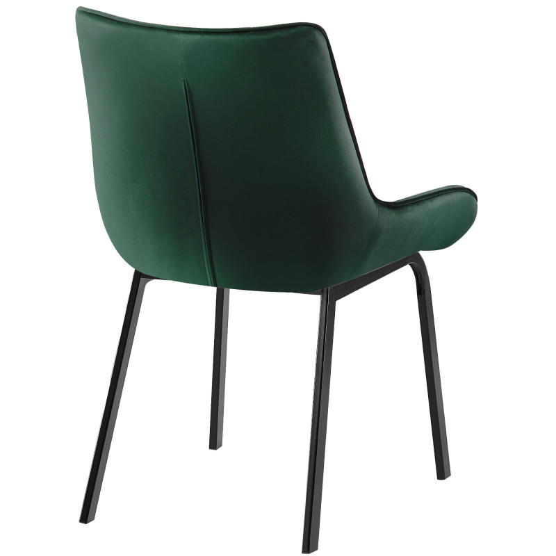 Chaise de salle à manger velours vert...