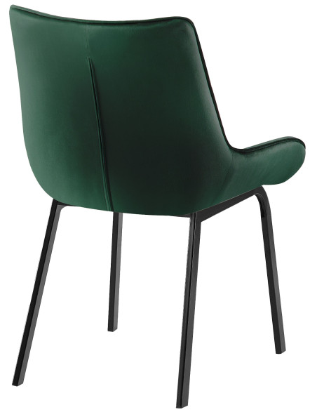 Chaise de salle à manger velours vert Élia