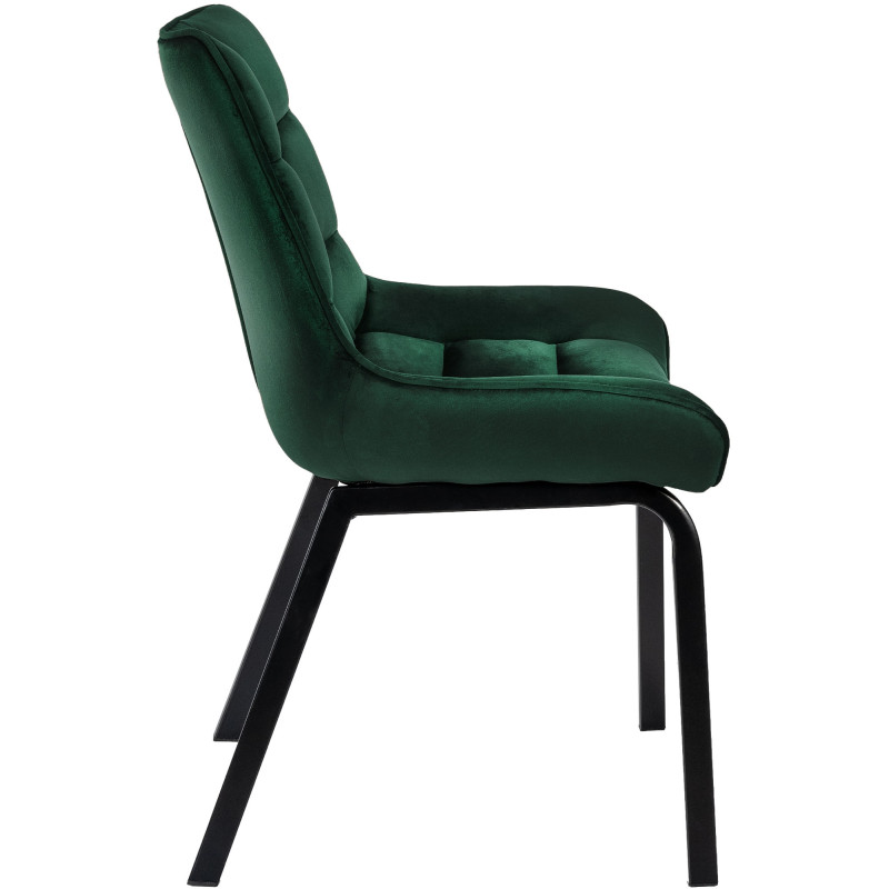 Chaise de salle à manger velours vert...