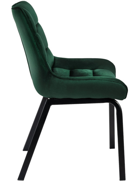 Chaise de salle à manger velours vert Élia