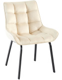 Chaise de salle à manger velours crème Élia