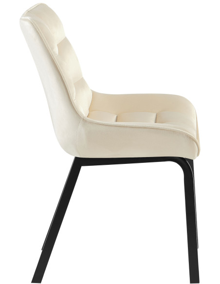 Chaise de salle à manger velours crème Élia