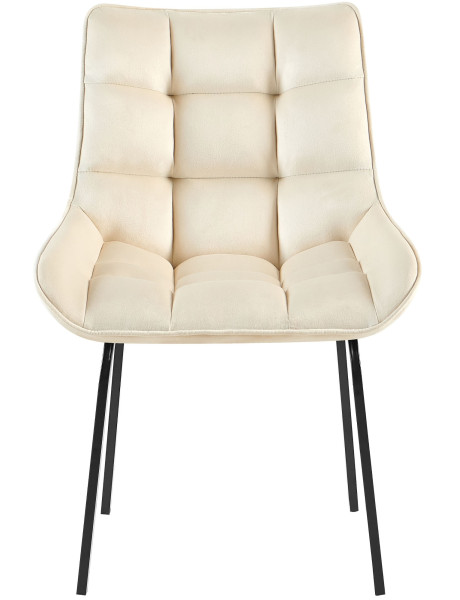 Chaise de salle à manger velours crème Élia  - 2
