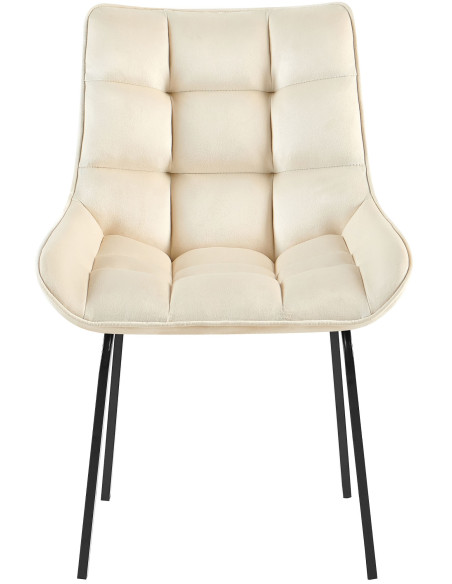 Chaise de salle à manger velours crème Élia