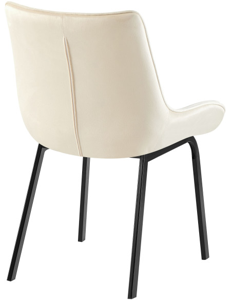 Chaise de salle à manger velours crème Élia