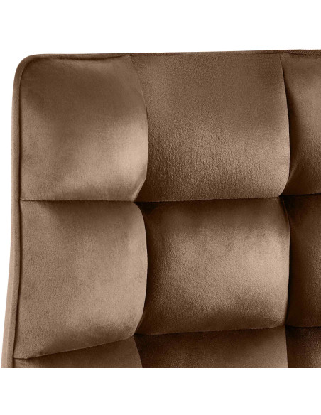 Chaise de salle à manger velours marron Élia