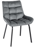 Chaise de salle à manger velours gris foncé Élia