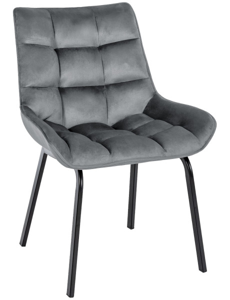 Chaise de salle à manger velours gris foncé Élia