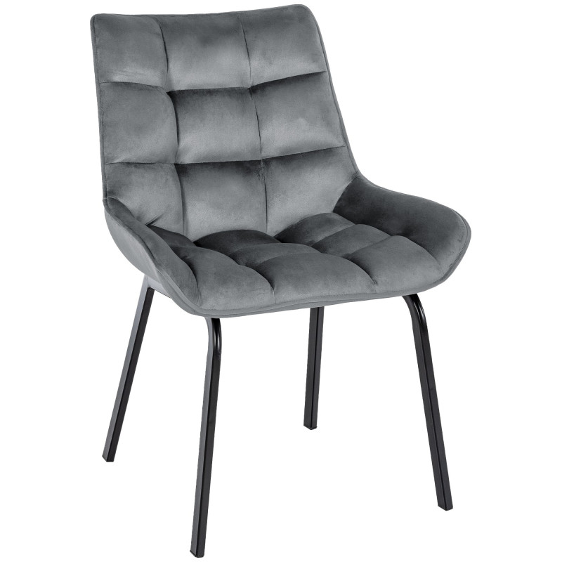 Chaise de salle à manger velours gris...