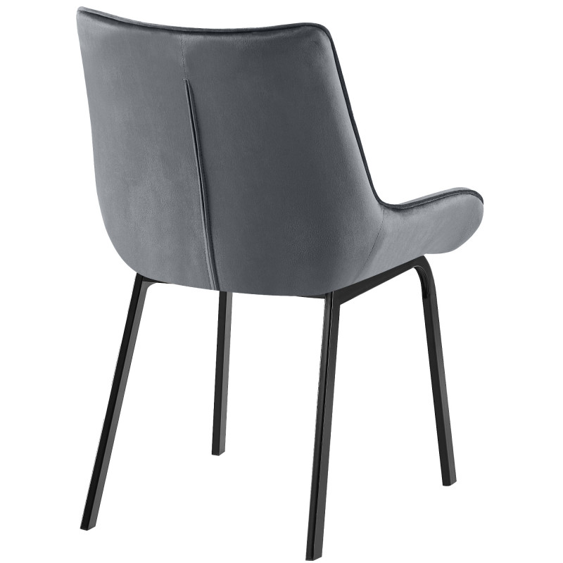 Chaise de salle à manger velours gris...