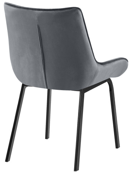 Chaise de salle à manger velours gris foncé Élia