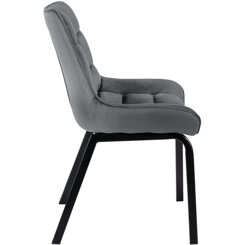 Chaise de salle à manger velours gris...